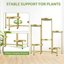 iDavosic.ly 6 Tier Large Plant Stand Indoor, 10 Inch Wide Tall Corner Metal Plant Stands Outdoor for Multiple Plants, Folding Tiered Flower Display Holder Rack Shelf, Gold by GreenHaven Gardens
