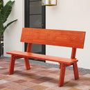 AVAWING Outdoor Convertible Wood Bench with Backrest, Patio Wood Convert a Bench, Space-Saving 2-in-1 Picnic Table Chairs Set for Backyard, Porch, Patio, Garden, Tangerine by CozyNest Decor