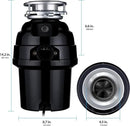 Waste Maid 10-US-WM-458-3B Garbage Disposal Anti-Jam Stainless Steel Food Waste Grinding System, 3/4 HP Deluxe, Black by CozyNest Decor