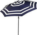 Sunnydaze Outdoor Patio Umbrella - Polyester Table Market Umbrella with Push-Button Tilt and Crank - 8 Sturdy Ribs - Navy Blue Stripe - 9ft by GreenHaven Gardens