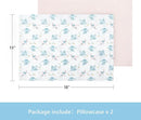 TILLYOU Toddler Pillowcase 2 Pack with Envelope Closure,13" x 18" Silky Soft Microfiber Travel Kids Pillowcase for Boys and Girls, Lucky Pony Peace Dove&Big Pink Flower by TinyTreasures Baby Boutique