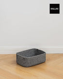 KALLAX Small Woven Basket, 12 x 8 x 4.5 Inches, Storage Basket for Organizing, Cute Small Rope Shelf Closet Cube Storage Bins Baskets for Shelves, Dog Toy Gift Baskets Empty, 3 Pack Mixed Black by TinyTreasures Baby Boutique