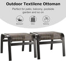 Patio Footstools Outdoor Foot Rest Aluminum Ottomans Samll Seat Wicker Furniture Patio Ottoman 2 Pieces Brown by CozyNest Decor