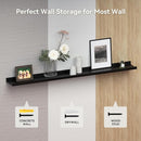 47.2 Inches Long Floating Shelves Wall Mounted, 2 Set Modern Wall Shelf for Bedroom, Nursery Book Shelf with Lip, Picture Ledge Shelf for Wall Decor Living Room Bathroom Kitchen - Black by TinyTreasures Baby Boutique