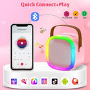 Karaoke Machine for Kids Adults, Portable Bluetooth Speaker with Wireless Microphone and LED Lights, Kids Toys Birthday Gifts for Girls and Boys Ages 4, 5, 6, 7, 8,9,10,11,12+ Years, Home Party by TinyTreasures Baby Boutique