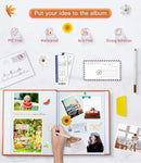 popotop Photo Album Self Adhesive with Picture Display Window,60 Pages DIY Scrapbooking Supplies Kit for 4x6 10x12 Picture,Linen Cover Memory Book for Baby Wedding, with Scraper and Metallic Pen by TinyTreasures Baby Boutique
