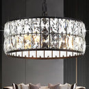 12” 3-Light Modern Crystal Chandeliers Black Dinning Room Light Fixture, Round Pendant Light Kitchen Island Chandelier, Flush Mount Ceiling Light for Living Room Entryway Bedroom Foyer by CozyNest Decor