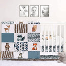 PINNKKU 3-Piece Crib Bedding Set for Boys, Includes Crib Skirt, Blanket, Sheet, Woodland Animals, Standard Size by TinyTreasures Baby Boutique