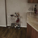 HMYHUM Acrylic Bar Cart with 4 Lockable Wheels, 30.5" L x 15.2" W x 34.5" H, Rolling Serving Cart for The Home Bar, Kitchen, Living Room, with Pulling Handle, Modern, 3-Tier, Clear by CozyNest Decor