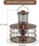 Upgraded Squirrel Proof Bird Feeders, 3Lbs Capacity Caged Bird Feeder, Innovative DIY Starling-Proof, Flexible Adjustment of Grille Size, Caged Seed Tube Feeders Outside Hanging(Copper) by CozyNest Decor