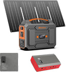 100W Portable Power Station with Foldable Solar Panel, 110V Power Bank with AC Outlet, Rechargeable Battery Generator Power supply for Outdoor, Camping, RV, Travel, Emergency Backup by TinyTreasures Baby Boutique