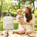 Diaper Bag Backpack for Women with Changing Pad, Baby Bag with Insulated Pockets Multifunctional Diaper Bags For Baby Girl Boy Waterproof Baby Bags For Boys Girls Maternity Bag Beige by TinyTreasures Baby Boutique
