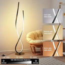 NUÜR Spiral Floor Lamp, 59" Tall Black LED Modern Standing Floor Lamp with Remote Control, Arched Bright Floor Lamps for Living Room Bedroom Office Home (Spiral Floor Lamp) by CozyNest Decor