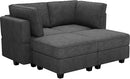 Bellfin Modular Sectional Sleeper Sofa Convertible Sofas with Storage Ottomans Small Sectional Couches for Living Room. Dark Grey Couch by CozyNest Decor