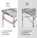 RedSwing Portable Grill Table for Outside, Aluminum Folding Grill Stand Table for Outdoor Camping Picnic BBQ, Lightweight Adjustable Height, 24"x24"x9.8"/27" Sliver by GreenHaven Gardens