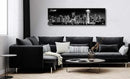 Seattle City Skyline Wall Art Black and White Canvas Prints Panorama Cityscape Picture Night View Painting Poster Modern Artwork Home Decor for Office Living Room - Ready to Hang 13.8" x 47.3" by CozyNest Decor