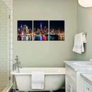 Biuteawal New York City Canvas Wall Art Manhattan Skyline Night View Picture Painting Modern Giclee Canvas Prints Home Office Living Room Wall Decoration by CozyNest Decor