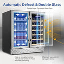 Tylza 30 Inch Wine and Beverage Refrigerator, Dual Zone Wine Beverage Cooler 30" with French Door, Under Counter Wine Beer Fridge Built-In or Freestanding, Holds 29 Bottles and 110 Cans TYBC200 by CozyNest Decor