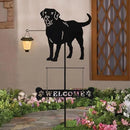 BAYN Solar Labrador Silhouette Dog Breed Welcome Sign with a Lantern Outdoor Decorative Garden Stakes for Yard, Lawn, Patio, Pathway by CozyNest Decor