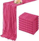 Hot Pink 6 Pack Cheesecloth Table Runner 10FT Boho Fabric Rustic Cheese Cloth Table Runner for Wedding 20 x 120 Inch Long Bridal Shower Baby Shower Gauze Sheer Birthday Party Table Decorations by CozyNest Decor