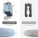 MOON PARK Pregnancy Pillows for Sleeping - U Shaped Full Body Maternity Pillow with Removable Cover - Support for Back, Legs, Belly, HIPS - 65 Inch - Grey by TinyTreasures Baby Boutique