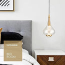 1-Light Teardrop Pendant Light, Brass Gold Ceiling Hanging Light Fxitures, LED Light Fixtures Ceiling Glass Pendant Lighting for Kitchen Island Dining Room Bar by CozyNest Decor