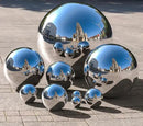 Nerien Gazing Ball, Stainless Steel Garden Mirror Globe, Polished Ornament Sphere, Hollow Floating Reflective Hemisphere, for Home Outdoor Pond Housewarming Swimming Pool Decoration, Silver, 5Pcs Mix by GreenHaven Gardens