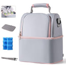 NCVI Breastmilk Cooler Bag with 2 Ice Pack, Breast Pump Bag with Cooler Fits 6 Bottles, Double Layer Breast Milk Baby Bottle Cooler Bag, for Travel, Nursing Mom Daycare, Work, Picnic (Grey) by TinyTreasures Baby Boutique