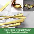 40 Pcs Gold Silverware Set for 8 with Hammered Design, Food Grade Stainless Steel Flatware Set, Eating Utensils Sets Include Fork/Knife/Spoon, Cutlery Set, Dishwasher Safe by CozyNest Decor