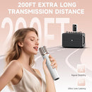 Wireless Microphones, Microphone with One-to-One Chip Connection, Controllable LED Lights, 40H Duration, 200FT Range Free Sing, Volume Control Microphone for Singing, Speech, Home Party, Youtube by TinyTreasures Baby Boutique
