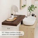 24 x 9 Floating Shelves, 9 Inch Deep Floating Shelf Wall Mounted, 24 Inch Bathroom Shelves Set of 2, Rustic Wood Wall Shelf for Bedroom, Living Room, Walnut Color by CozyNest Decor