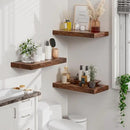 Heimlove 12" Deep Floating Shelves for Wall, 24 Inch Wall Shelf Bathroom Shelves Set of 2, Wall Mounted Shelves for Books Living Room Laundry Room Bedroom Kitchen Home Office, Rustic Brown by CozyNest Decor
