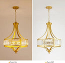Modern Gold Crystal Chandelier, 20 Inch Large Ceiling Pendant Light Fixture with 50'' Adjustable Hanging Chain, 5-Light Farmhouse Chandelier for Dining Room, Living Room, Bedroom, Entryway by CozyNest Decor