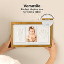 Baby Hand and Footprint Kit - Clay Handprint Keepsake Frame, Newborn Nursery Picture Frame, Personalized New Mom Gifts for Baby Shower & Registry (Golden Wheat) by TinyTreasures Baby Boutique