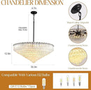 30" Modern Dining Room Chandeliers, 13-Light Clear Crystal Chandeliers, Dimmable Blown Glass Chandelier for Living Room, Round Large Chandelier for High Ceiling, Bedroom, Entryway, Staircase by CozyNest Decor