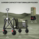Overmont Collapsible Wagon Cart with Wheels - 180L Foldable Heavy Duty Wagon with Big All-Terrain Wheels - 330Lbs Weight Capacity with Side Pockets for Camping Sports Garden Grocery Shopping Green by GreenHaven Gardens