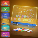 LED Note Board with Colors, Acrylic Dry Erase Board with Light, 16"x12" 6-Color Neon Glow Memo LED Light-Up Message Note Board, Drawing Board, LED Writing Pad with Touch Control (Stand/Hanging) by TinyTreasures Baby Boutique