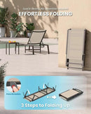 Chaise Lounge Outdoor, Foldable Aluminum Pool Lounge Chairs with 5 Positions Recliner - Free Assembly - Patio Chaise Lounge Chair for Poolside, Beach, Yard (Khaki) by GreenHaven Gardens