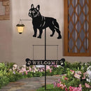 BAYN Solar French Bulldog Silhouette Dog Breed Welcome Sign with a Lantern Outdoor Decorative Garden Stakes for Yard, Lawn, Patio, Pathway by CozyNest Decor