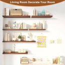 48 Inch Floating Shelf 2 Pack Large Floating Shelves for Wall No Drilling Accessories Included Deep Wall Shelves for Living Room Kitchen Farmhouse 48" W x 12" D x 1.2" Walnut by CozyNest Decor