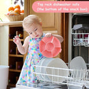 Kids Reusable Rotating Snack Container with 5 Separate Compartments, Color Matching Opening Lid, BPA/PVC-Free, Dishwasher Safe, Perfect for Travel, School Lunches & On-the-Go Snacking-Pink by TinyTreasures Baby Boutique
