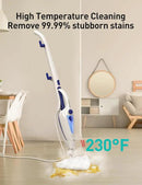 12-in-1 Steam Mop, Fast 15-Sec Heat-Up, 1500W Detachable Handheld Steam Cleaner with 2 Dirt Grip Pads, Removes 99.99% Stubborn Stains for Hardwood Floors, Clothes, Windows, Tiles, Furniture, Blue by CozyNest Decor