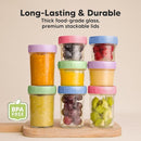KeaBabies 4pk 8oz Glass Baby Food Containers with Lids - Leak-Proof, Microwavable Small Glass Jars, Baby Purees & Toddler Snack Storage Containers, BPA-Free, Dishwasher & Freezer Safe (Nord) by TinyTreasures Baby Boutique