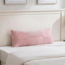 Fancy Homi Set of 2 Blush Pink Boho Long Lumbar Body Decorative Throw Pillow Cover 14x36 Inch for Bed Couch Bedroom Bench, Soft Patchwork Corduroy Textured Pillow Case, Rustic Farmhouse Room Décor by CozyNest Decor