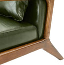 Glitzhome 2 Set Mid Century Hunter Green Accent Armchair, Single Reading Armchair PU Leather Lounge Chair with Walnut Ruberwood Frame by CozyNest Decor