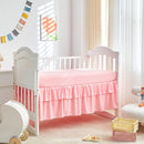 Tufted Ruffle Crib Bedding Set 3 Pieces Baby Boho Quilted Comforter with Fitted Sheet and Bed Skirt - Cute Ruffled Shabby Chic Baby Bedding Soft Blanket Design Pink by TinyTreasures Baby Boutique