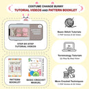 LoopMap Beginner Crochet Kit for Adults & Kids - DIY Amigurumi Bunny with Removable Dress & Accessories - Step-by-Step Video Tutorials, Extra Yarn, Crochet Tools - Handmade Gift (Bunny-Yellow) by TinyTreasures Baby Boutique