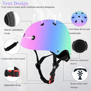 Kids Bike Helmet Set Adjustable for Children, Boys, Girls and Teenagers Aged 3-8 Years Includes Elbow, Knee, Wrist Guards Children's Helmet Protection Set for Bikes SkateboardsRollerskates by TinyTreasures Baby Boutique