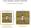 Homeforia Square 10x10 Gold Frame, High End Metal 10 by 10 Picture Frames with Mat 8 x 8, 10by10 Thin Poster Frame Matted to 8x8 inch Photo, Wall or Tabletop Frames, Tempered Glass, Wall Kit, Set of 1 by CozyNest Decor