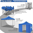 COBIZI 10x10 Heavy Duty Pop up Canopy with 4 Removable Sidewalls, Canopy Tent with Portable Bag, Ez Pop up Tent Commercial Gazebo Waterproof Sunshade for All Weather Party Camp Stall Patio by GreenHaven Gardens